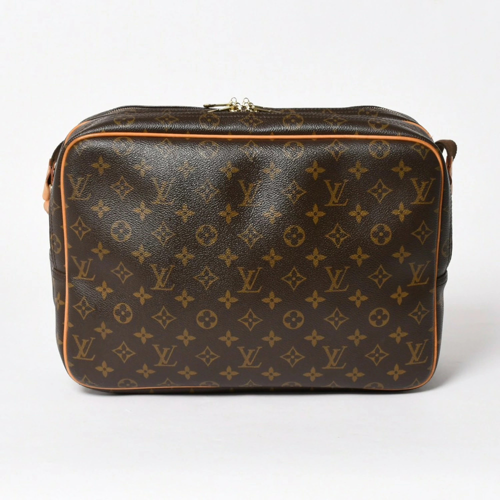 LOUIS VUITTON Reporter shoulder bag Monogram canvas brown superb